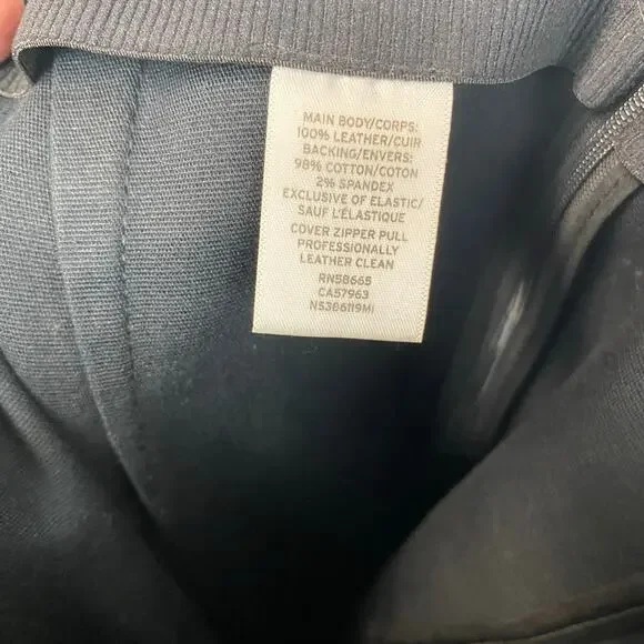 Nordstrom Black Genuine Leather High-Waisted Slim Flare Trouser Pants Size 6 - Picture 8 of 8